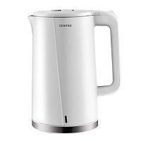Чайник Centek CT-0005 (белый) 1.7л, 2200Вт, бесшовная колба, двойные стенки, эффект термоса