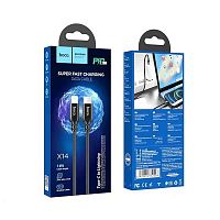 PD to Lightning 1.0м HOCO X14 текстильный (черный) 20W быстрая зарядка