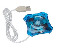 Концентратор USB 2.0 Gembird UHB-C224, 4 порта, прозр.корпус, блистер