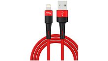 Дата-кабель USB - Lightning, нейлон, 1.2м. Цвет:красный (TFN, TFN-С-EN V-AL1MRD)