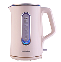 Чайник Hyundai HYK-G8888 1.5л. 1700Вт кремовый/прозрачный (стекло)