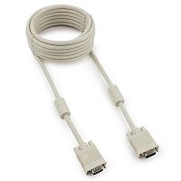 Кабель VGA Premium Cablexpert CC-PPVGA-5M, 15M/15M, 5.0м, тройной экран, феррит.кольца, пакет