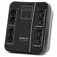 ИБП CROWN Line Interactive CMUS-255 EURO SMART 650VA\390W, корпус пластик, 1x12V/7AH, розетки 8*EURO