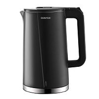 Чайник Centek CT-0005 (черный) 1.7л, 2200Вт, бесшовная колба, двойные стенки, эффект термоса
