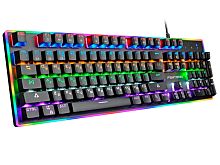 Проводная механическая игровая клавиатура PANTEON T8 (двухзонная LED,OUTEMU Red,104кл.,USB) черная