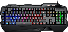 Проводная мембранная игровая клавиатура Jet.A Panteon M250 c LED подсветкой, 104 клавиши,USB, чёрная