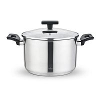 LR02-250 Кастрюля LARA (нерж) ВЕСТА 24x14,5см 6.5л, капсулированное индукционное дно, стекл. крышка