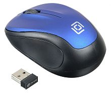 Мышь Оклик 665MW черный/синий оптическая (1600dpi) беспроводная USB для ноутбука (4but)