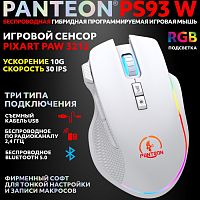 Беспроводная игровая программируемая мышь PANTEON PS93 W White  (800-4800 dpi, LED 6 режимов, USB/2,