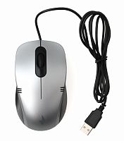 Проводная мышь Gembird MOP-100-S, 3кн, 1000 DPI, резин.колесо, 1.5м, серебристый, коробка