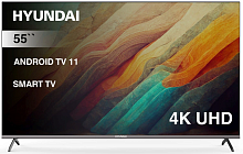 Телевизор LED Hyundai 55" H-LED55BU7006 Smart Android TV Frameless Metal черный/4K Ultra HD/DVB-T/60