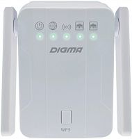Повторитель беспроводного сигнала Digma D-WR300 N300 10/100BASE-TX белый (упак.:1шт)