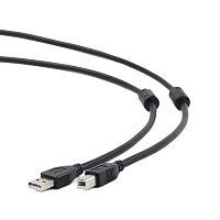 Кабель USB 2.0 Pro Cablexpert CCF2-USB2-AMBM-10, AM/BM, 3м, экран, 2феррит.кольца, черный, пакет
