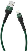Дата-кабель USB - Lightning, нейлон, 1.2м. Цвет:зеленый (TFN, TFN-С-EN V-AL1MGRN)