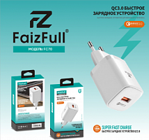 СЗУ FaizFULL FC70 с USB выходом QC3.0 18W (5V-3.0A/9V-2,22A/12V-1.67A) черный
