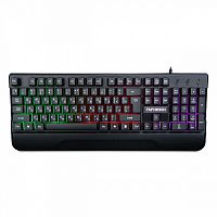 Клавиатура Гарнизон GK-350L, Rainbow,USB,черн, подставка для запястий, антифант. кл, 12 доп. функций