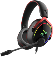 Игровые наушники с микрофоном PANTEON GHP-270 PRO черно-красные(USB, LED RAINBOW, звук 7.1, ПО)