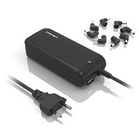 Тонкий сетевой адаптер для ноутбуков 95Вт PowerSmart с 9 сменными коннекторами, USB порт, макс. ток 