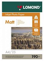 Фотобумага Lomond 0102036 A4/190г/м2/25л./белый матовое для струйной печати