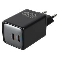 Сетевое зарядное устройство GAN C+C 45W Dual, без кабеля, Цвет: черный (TFN, TFN-WC-CC-45W-BK)