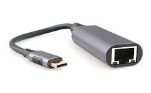 Сетевой адаптер Cablexpert A-USB3C-LAN-01, Type-C USB3.0, в Гбит.сеть Ethernet (RJ-45), метал.разъем