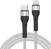 Кабель для зарядки и передачи данных JETACCESS JA-DC60 2м черный(опл.,PD,Lightning,5A,20Вт)