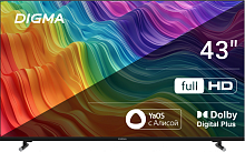 Телевизор LED Digma 43" DM-LED43SBB33 Smart Яндекс.ТВ Frameless Metal черный/FULL HD/60Hz/DVB-T/DVB-