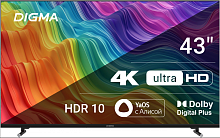 Телевизор LED Digma 43" DM-LED43UBB33 Smart Яндекс.ТВ Frameless Metal черный/черный/4K Ultra HD/60Hz