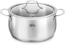 LR02-350 Кастрюля LARA (нерж) ПРОВАНС 16x9см 1.8л, индукционное дно, крышка
