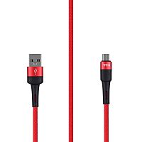 Дата-кабель USB - microUSB, нейлон, 1.2м. Цвет:красный (TFN, TFN-С-ENV-MIC1MRD)
