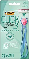 Bic ст.д/бр.Click 3 Soleil Sensitive + 2 кассеты ( 3 лезвия) жен.