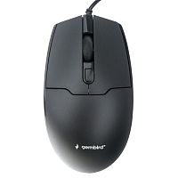 Проводная мышь Gembird MOP-430, 4кн, 1000-1600 DPI, резин.колесо, 1.5м, черный, коробка