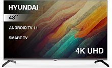 Телевизор LED Hyundai 43" H-LED43BU7006 Smart Android TV Frameless Metal черный/4K Ultra HD/DVB-T/60