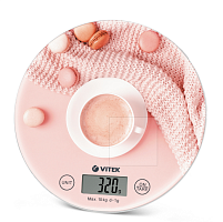 Весы кухонные электронные VITEK VT-8012 до 10кг стекло круг