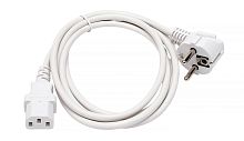 Кабель питания Cablexpert PC-186W Schuko-C13, 3x0.5мм2, 6A, с заземлением, 1.8м, белый, пакет