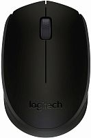 Мышь Logitech B170 черный оптическая (1000dpi) беспроводная USB для ноутбука (2but) 910-004659