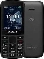 Мобильный телефон Digma Linx A250 128Mb черный 3G 4G 2Sim 2.4" TFT 240x320 LT2001PL