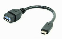 Переходник USB3.0 OTG Cablexpert A-OTG-CMAF3-01, Type-C/Type-A(F), медь, Pro, 0.2м, черн, пакет
