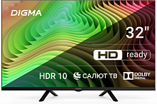 Телевизор LED Digma 32" DM-LED32SBB34 Smart Салют ТВ Frameless Metal черный/HD/60Hz/DVB-T/DVB-T2/DVB