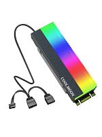 Радиатор для SSD M.2 CoolMoon  ARGB черный (розница)