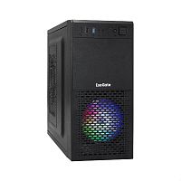 Корпус Minitower ExeGate mEVO-7807 (mATX, без БП, 1*USB+1*USB3.0, черный, 1 вент. 12см с RGB подсвет
