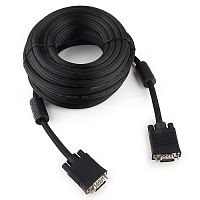 Кабель VGA Premium Cablexpert CC-PPVGA-10M-B, 15M/15M, 10м, черный, тройной экран, феррит.кольца, па