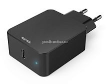 Сетевое зар./устр. Hama H-183284 3A PD+QC универсальное кабель USB Type C черный (00183284)
