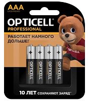 Элемент питания алкалиновый AAA/LR03 (блист. 4шт) Professional Opticell 5052002