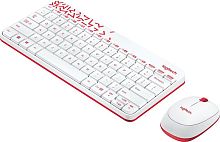 Клавиатура + мышь Logitech MK240 клав:белый/красный мышь:белый/красный USB беспроводная slim Multime