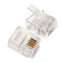 RJ11 коннектор телефонный 6P4C (100 шт. в уп.!!!)