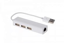 Разветвитель USB-hub 2.0 (RTL-01A) (USB-hub 3 порта USB, 1 порт Ethernet) 