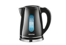 Чайник Centek CT-0043 <Black 2.0л> 2200Вт, LED подсветка, стальная отделка базы, хром. элемент