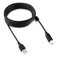 Кабель USB 2.0 Pro Cablexpert CCF-USB2-AMBM-15, AM/BM, 4.5м, экран, феррит.кольцо, черный, пакет