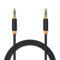 Аудиокабель соединительный JETACCESS mini Jack в оплётке JA-AC02 1.5м чёрный (3 pin/3.5 мм)